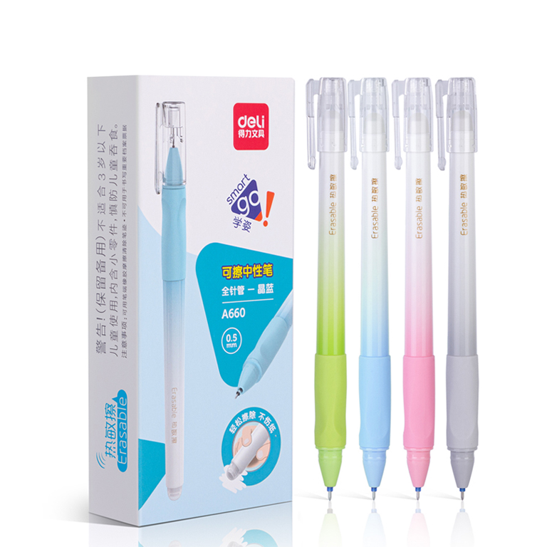 Ручка DELI A660 чорна пиши-стирай гелева 0,5